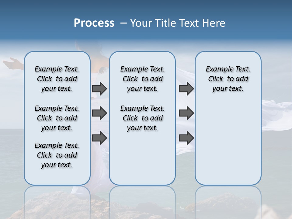 Beautiful Woman In White Dress At The Sea Beach PowerPoint Template