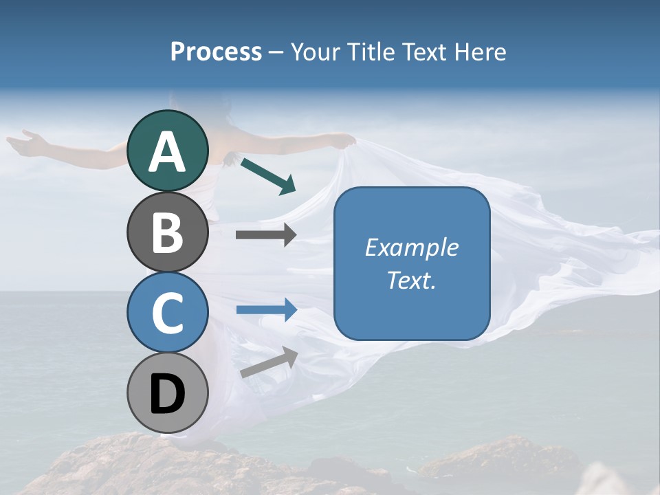 Beautiful Woman In White Dress At The Sea Beach PowerPoint Template