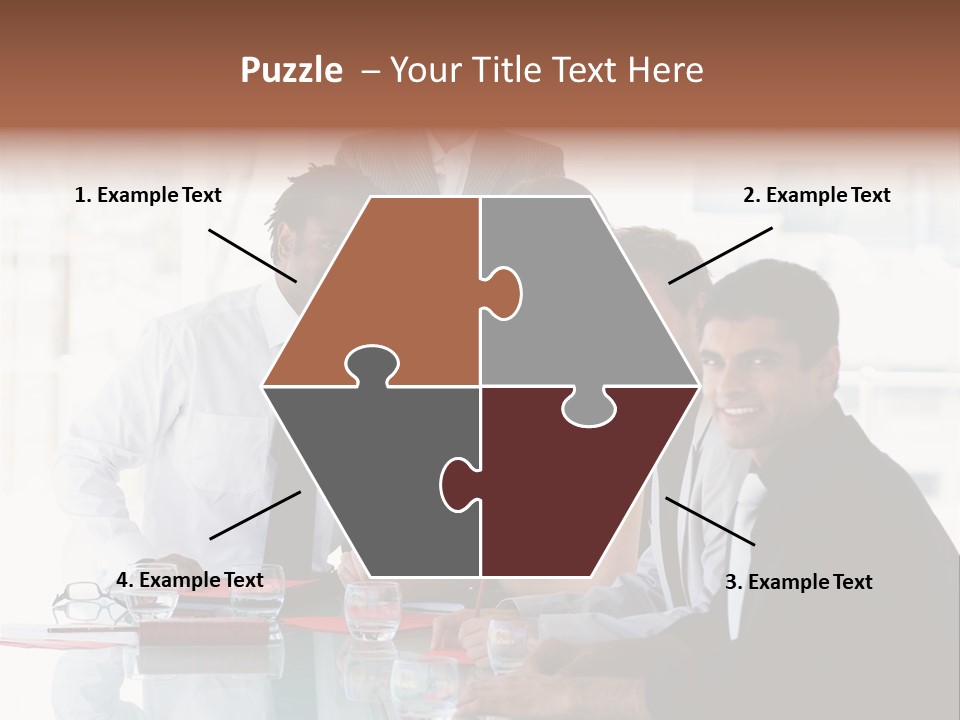 International Business Team Smiling At The Camera In Office PowerPoint Template