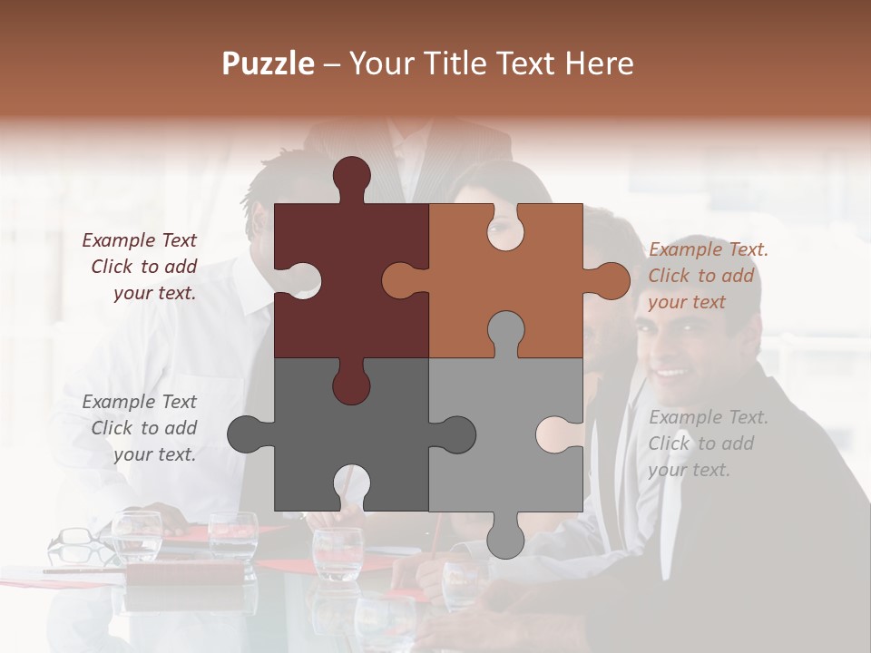 International Business Team Smiling At The Camera In Office PowerPoint Template