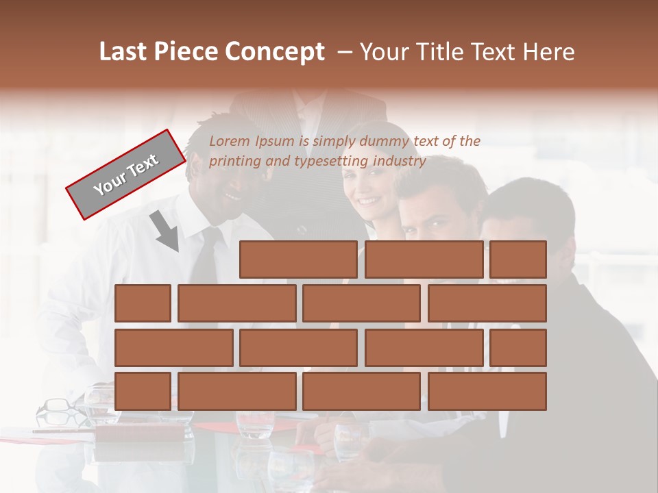 International Business Team Smiling At The Camera In Office PowerPoint Template