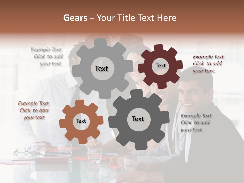 International Business Team Smiling At The Camera In Office PowerPoint Template