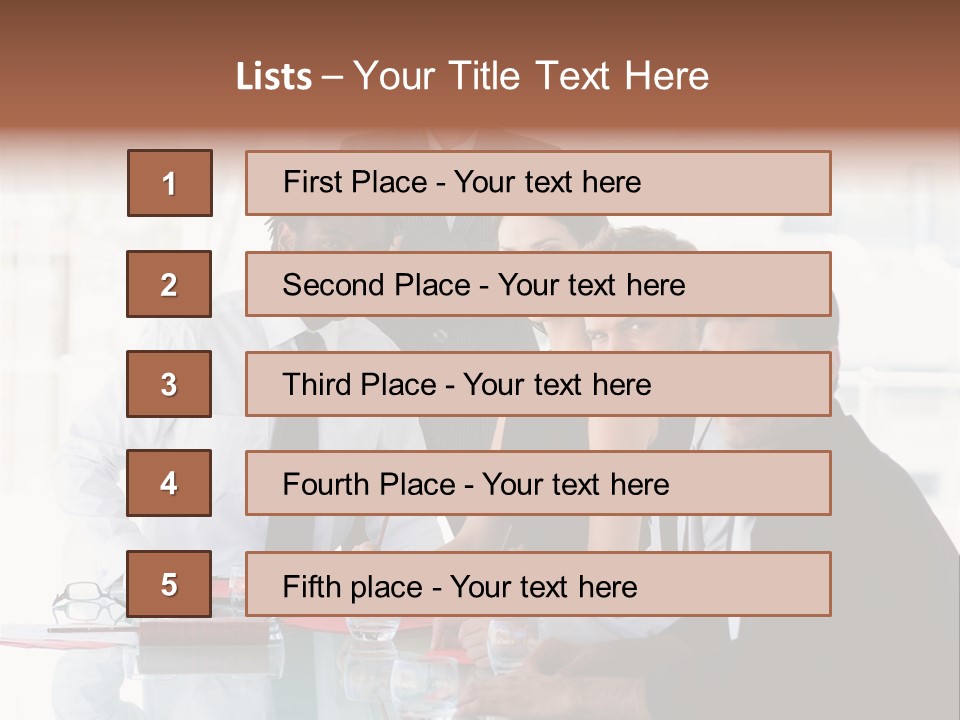 International Business Team Smiling At The Camera In Office PowerPoint Template