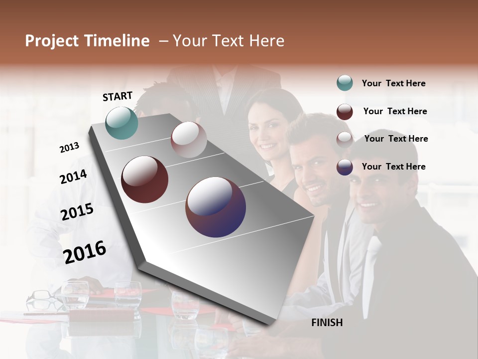 International Business Team Smiling At The Camera In Office PowerPoint Template