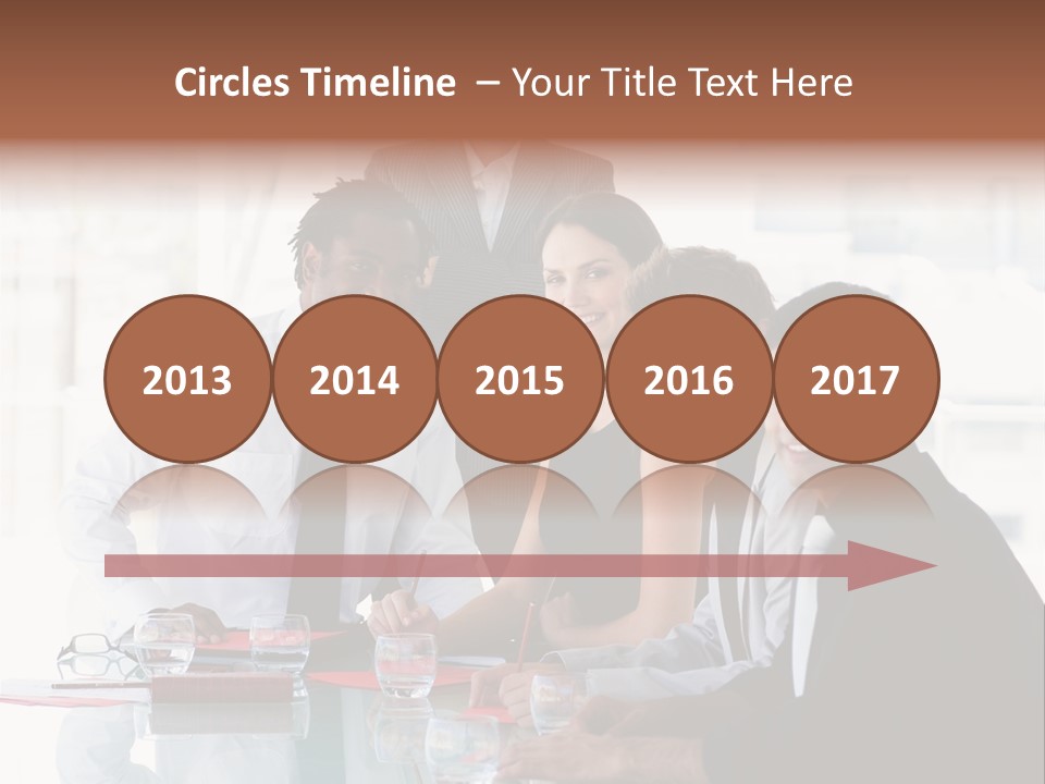 International Business Team Smiling At The Camera In Office PowerPoint Template