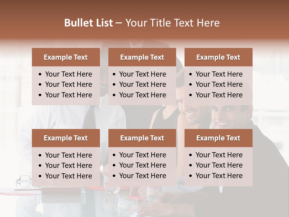 International Business Team Smiling At The Camera In Office PowerPoint Template