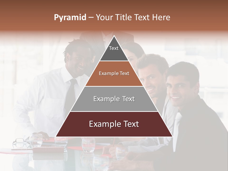 International Business Team Smiling At The Camera In Office PowerPoint Template