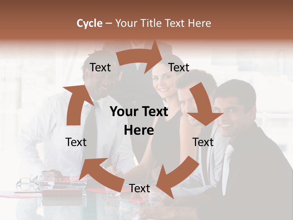 International Business Team Smiling At The Camera In Office PowerPoint Template