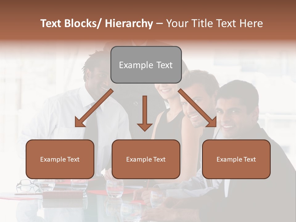 International Business Team Smiling At The Camera In Office PowerPoint Template