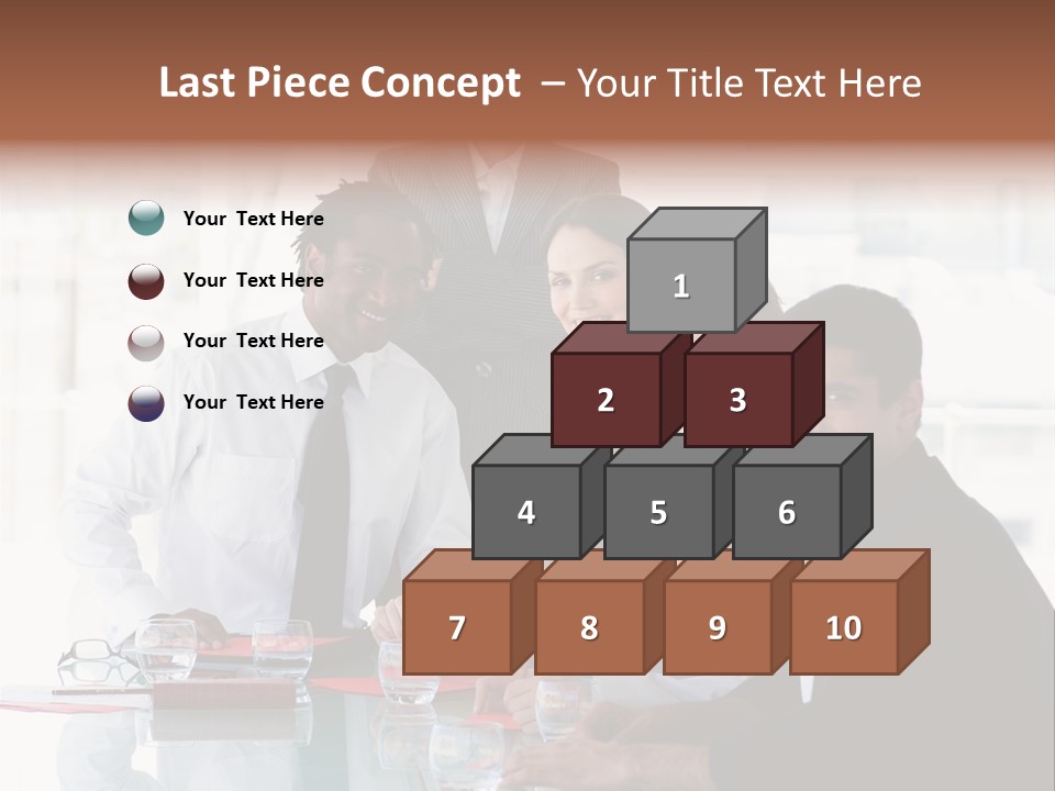 International Business Team Smiling At The Camera In Office PowerPoint Template