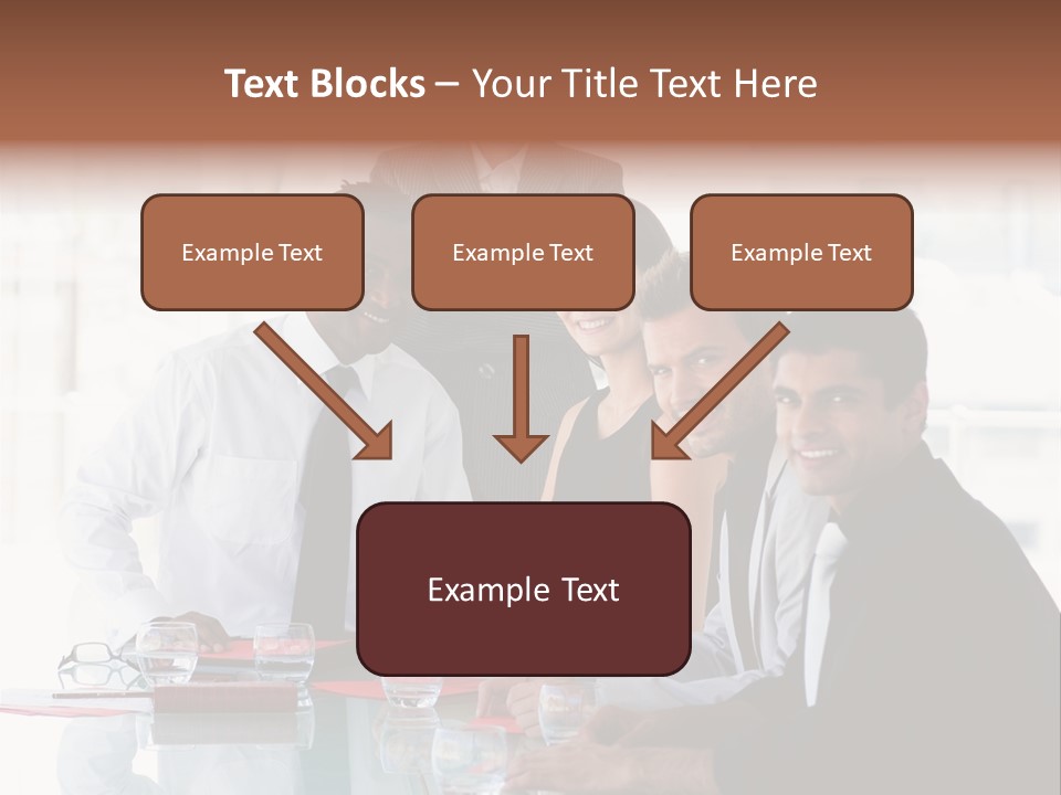 International Business Team Smiling At The Camera In Office PowerPoint Template