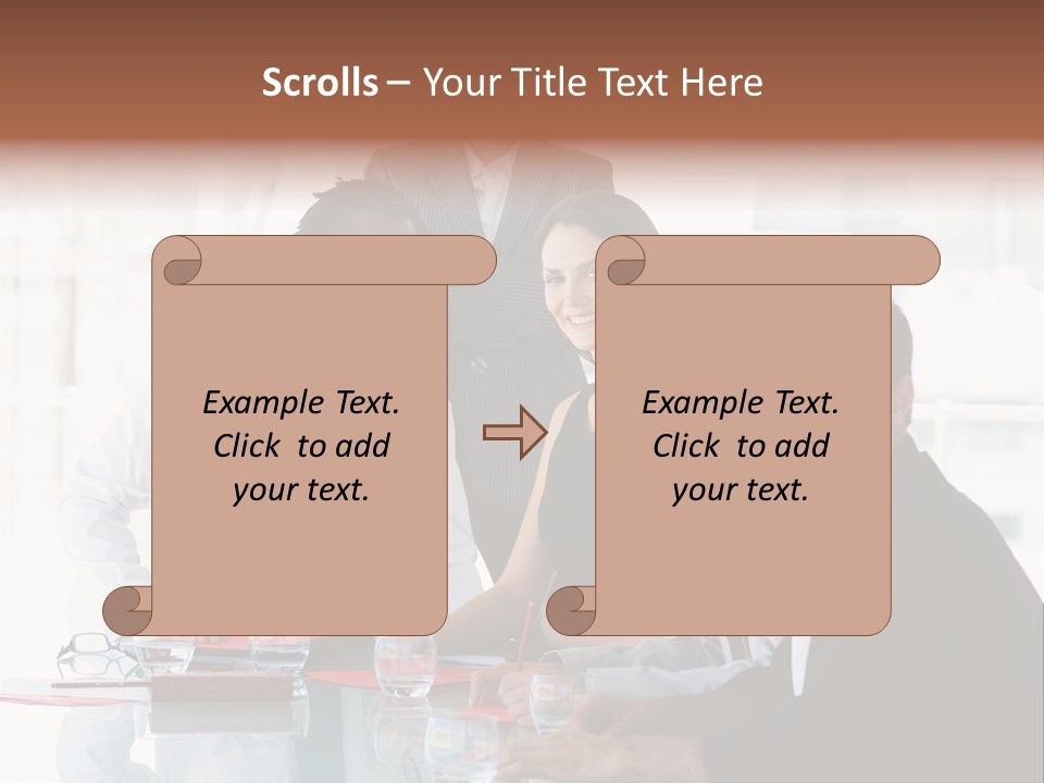International Business Team Smiling At The Camera In Office PowerPoint Template