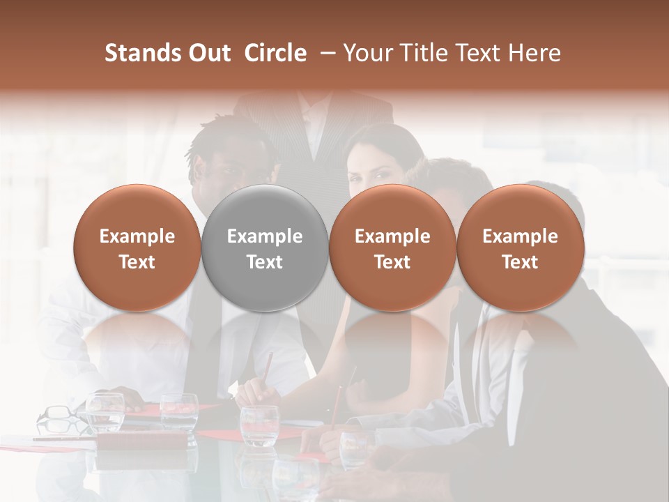 International Business Team Smiling At The Camera In Office PowerPoint Template