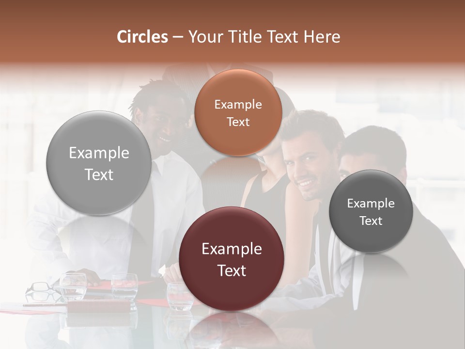 International Business Team Smiling At The Camera In Office PowerPoint Template