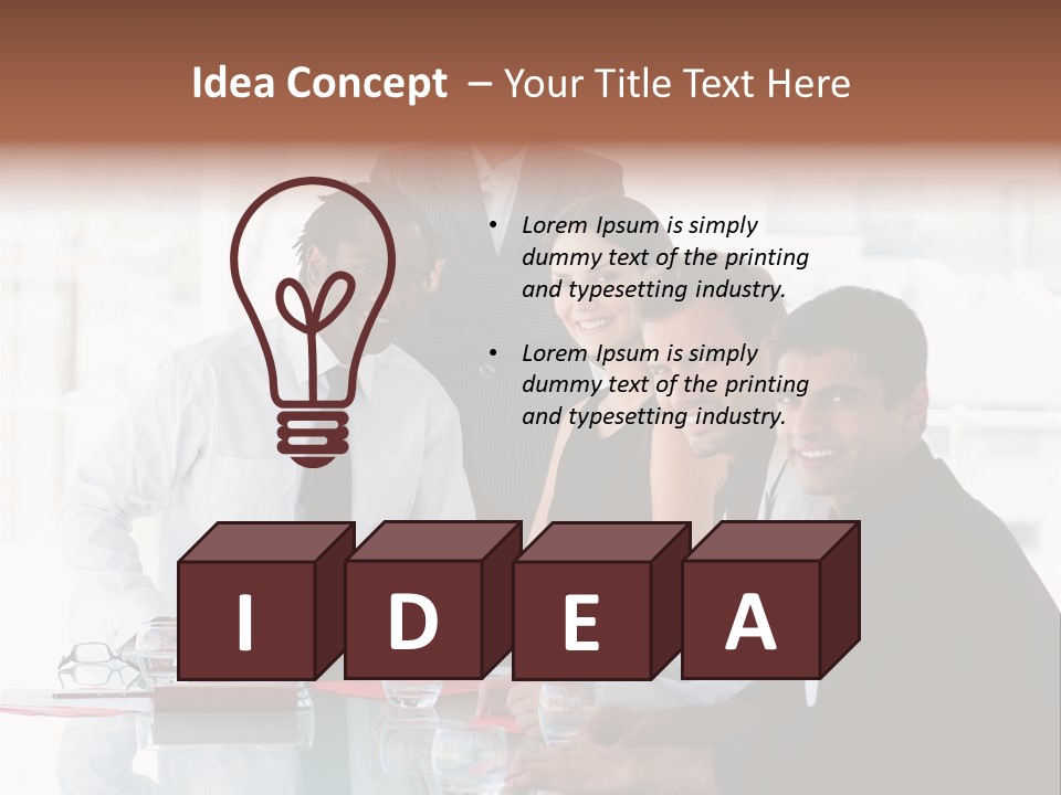 International Business Team Smiling At The Camera In Office PowerPoint Template