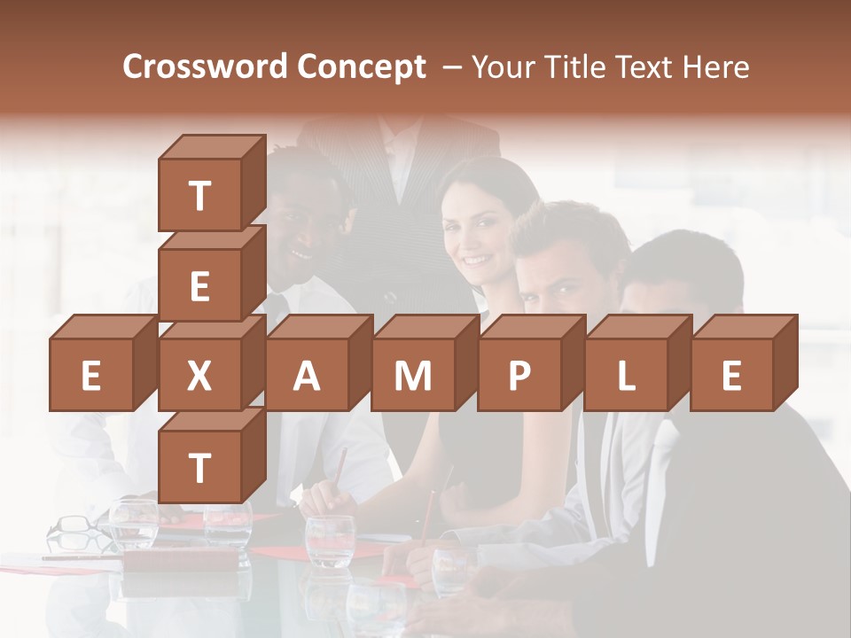 International Business Team Smiling At The Camera In Office PowerPoint Template