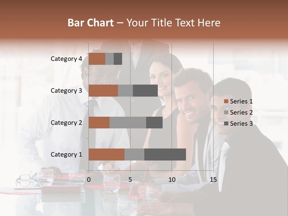 International Business Team Smiling At The Camera In Office PowerPoint Template