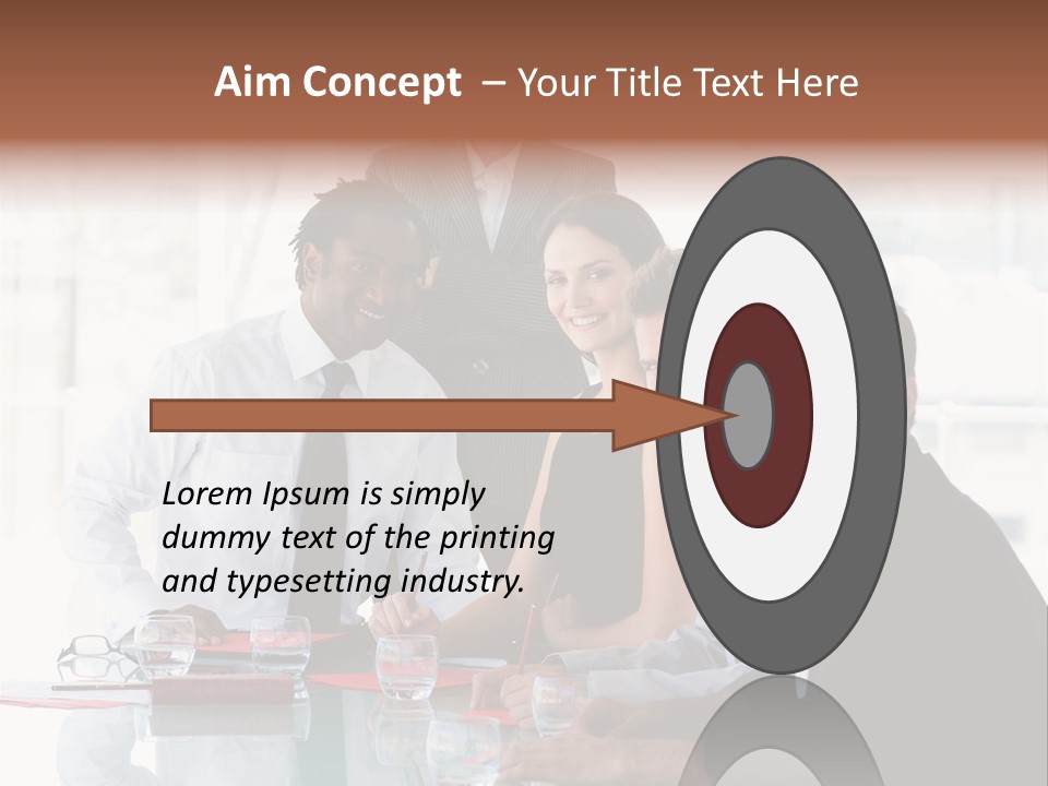 International Business Team Smiling At The Camera In Office PowerPoint Template