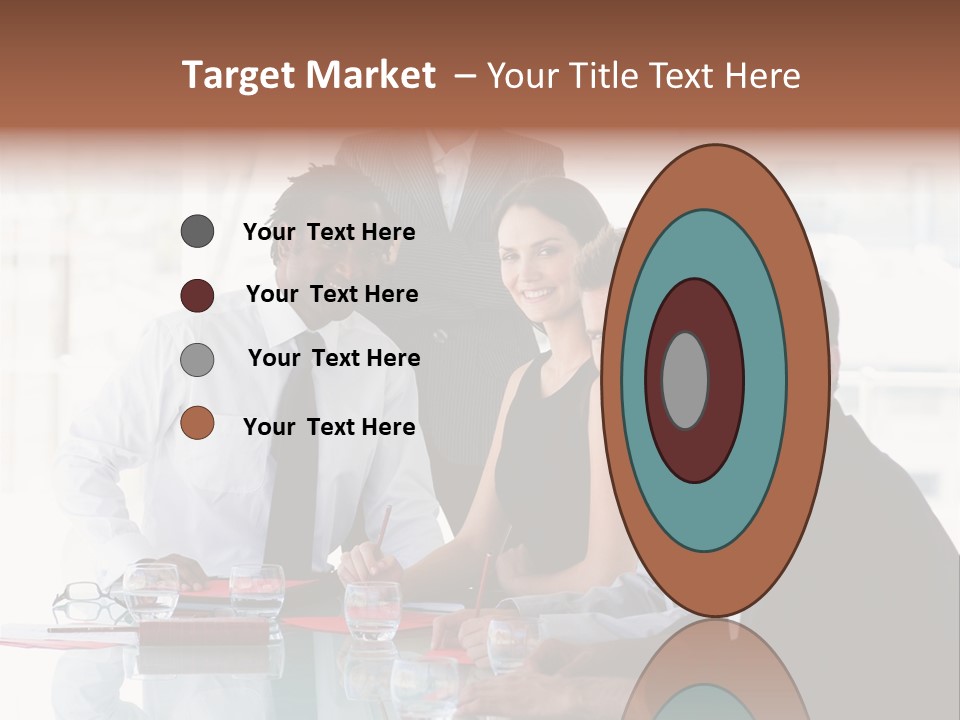 International Business Team Smiling At The Camera In Office PowerPoint Template