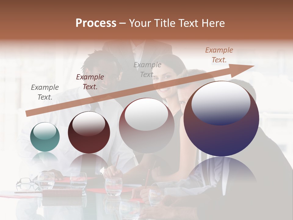 International Business Team Smiling At The Camera In Office PowerPoint Template