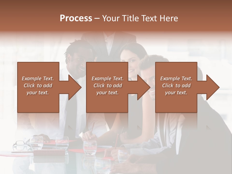 International Business Team Smiling At The Camera In Office PowerPoint Template