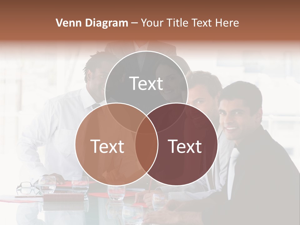 International Business Team Smiling At The Camera In Office PowerPoint Template