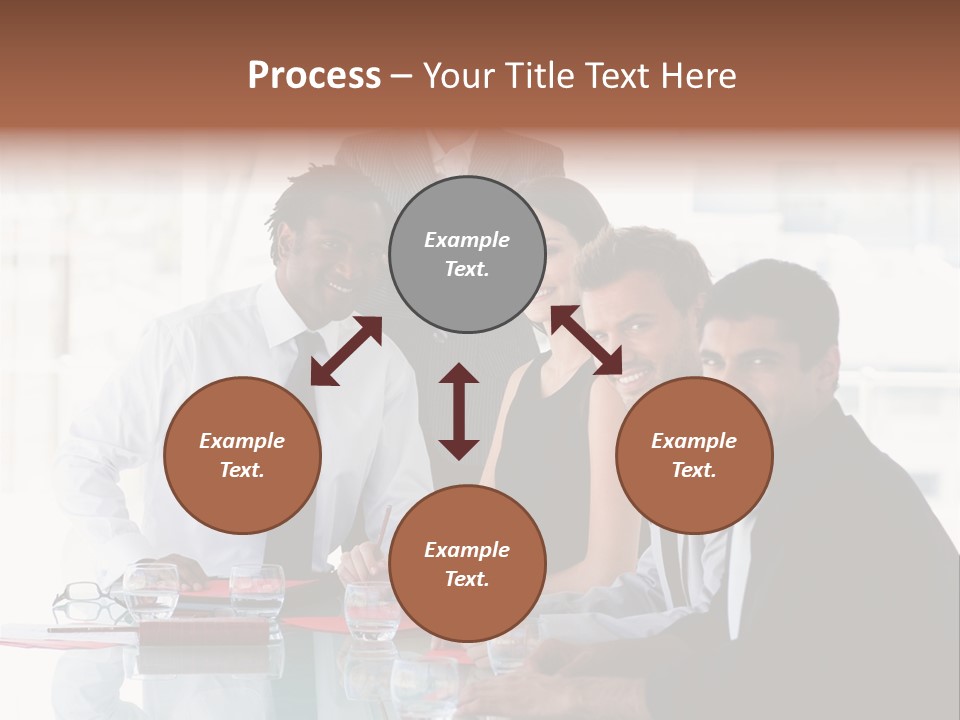 International Business Team Smiling At The Camera In Office PowerPoint Template