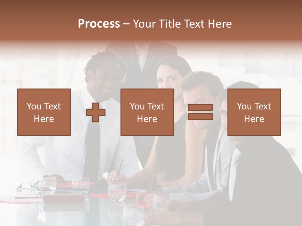 International Business Team Smiling At The Camera In Office PowerPoint Template