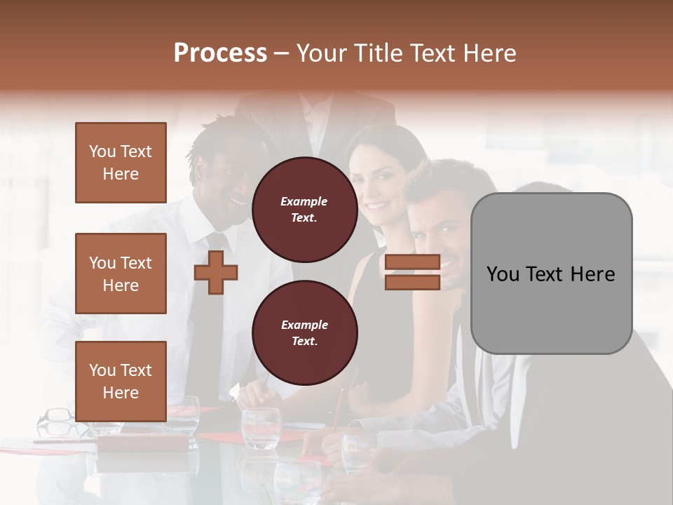 International Business Team Smiling At The Camera In Office PowerPoint Template