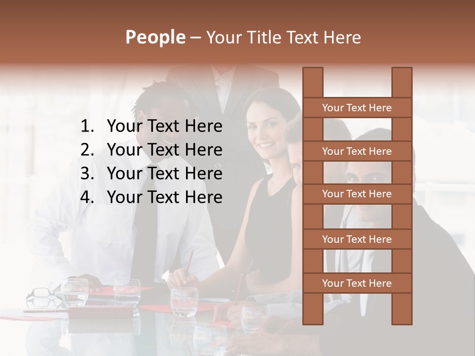 International Business Team Smiling At The Camera In Office PowerPoint Template