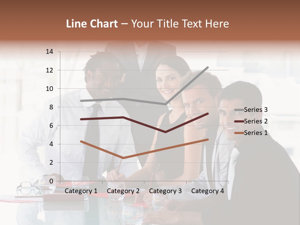 International Business Team Smiling At The Camera In Office PowerPoint Template