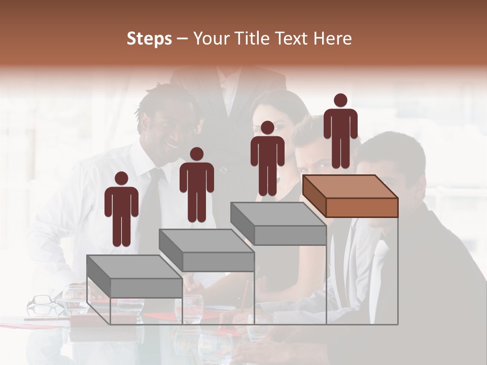 International Business Team Smiling At The Camera In Office PowerPoint Template