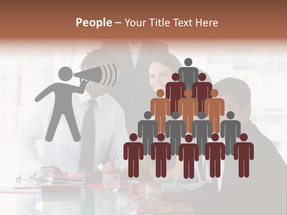 International Business Team Smiling At The Camera In Office PowerPoint Template