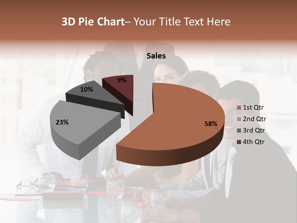 International Business Team Smiling At The Camera In Office PowerPoint Template