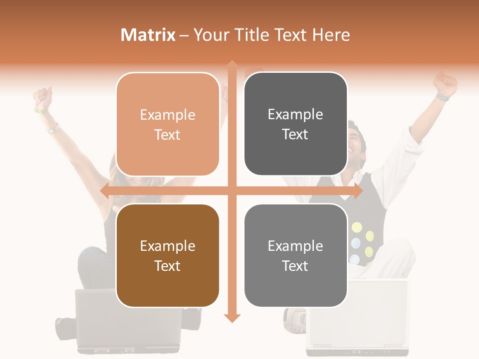 A Man And A Woman Sitting On A Laptop PowerPoint Template