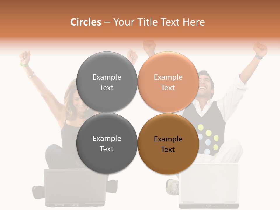 A Man And A Woman Sitting On A Laptop PowerPoint Template