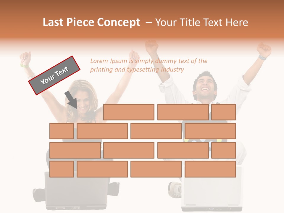 A Man And A Woman Sitting On A Laptop PowerPoint Template