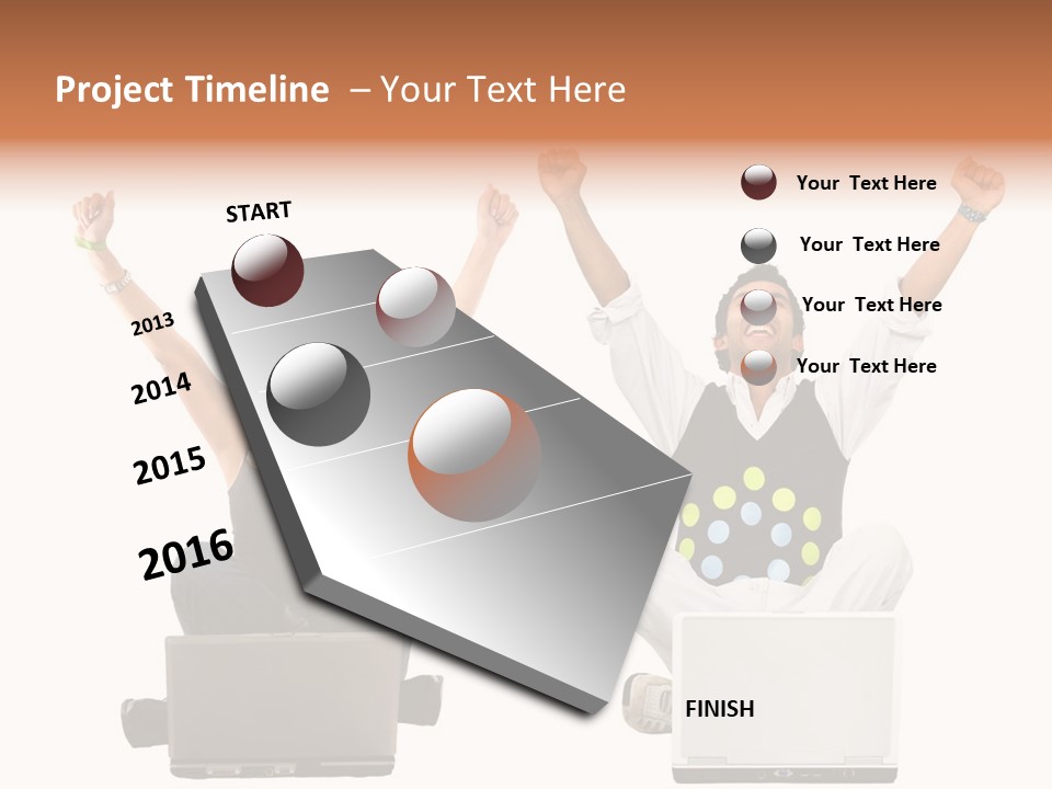 A Man And A Woman Sitting On A Laptop PowerPoint Template