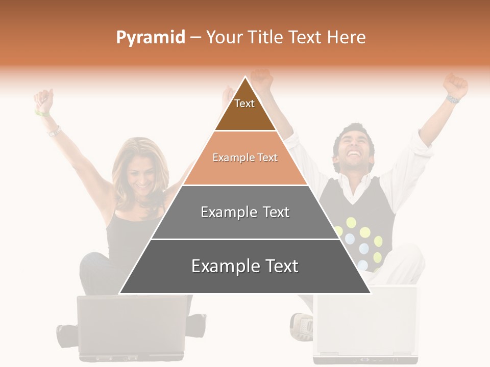 A Man And A Woman Sitting On A Laptop PowerPoint Template