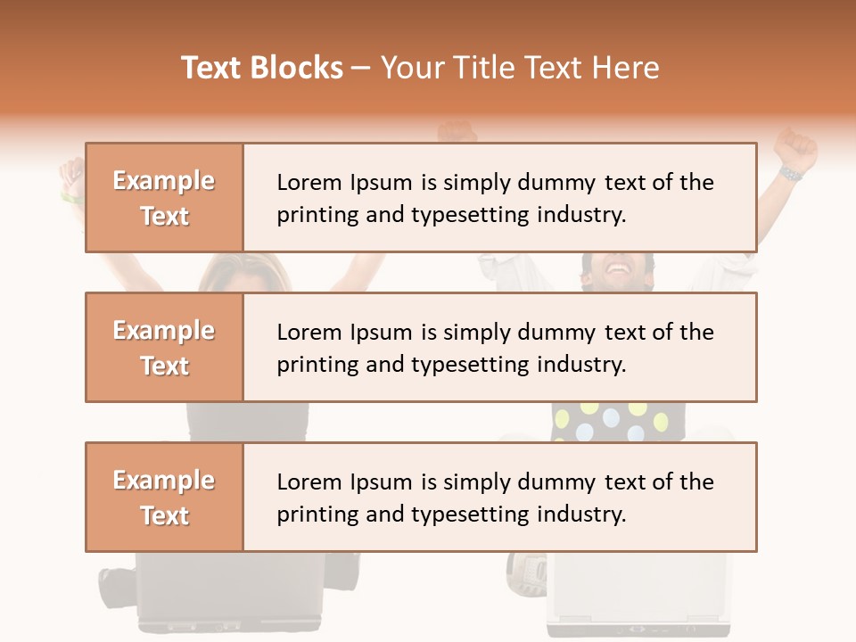 A Man And A Woman Sitting On A Laptop PowerPoint Template