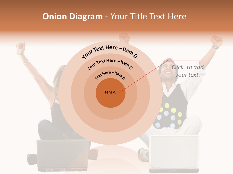 A Man And A Woman Sitting On A Laptop PowerPoint Template