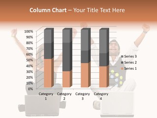 A Man And A Woman Sitting On A Laptop PowerPoint Template