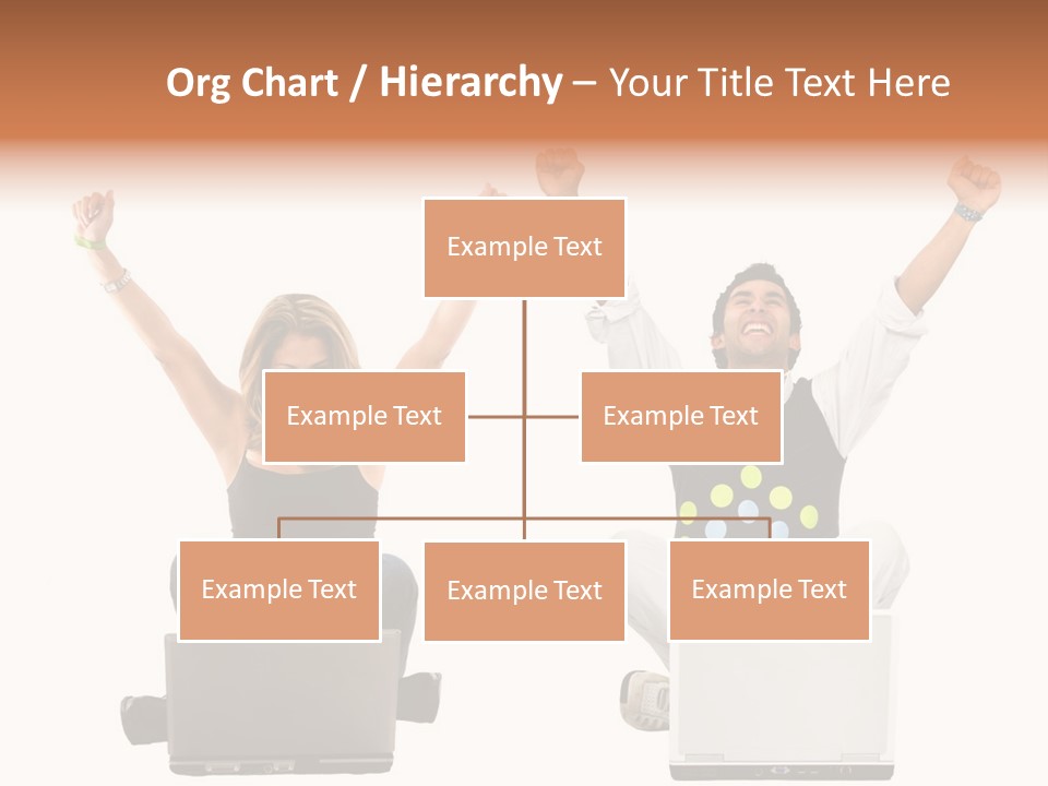 A Man And A Woman Sitting On A Laptop PowerPoint Template