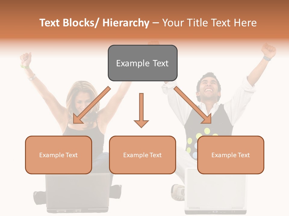 A Man And A Woman Sitting On A Laptop PowerPoint Template
