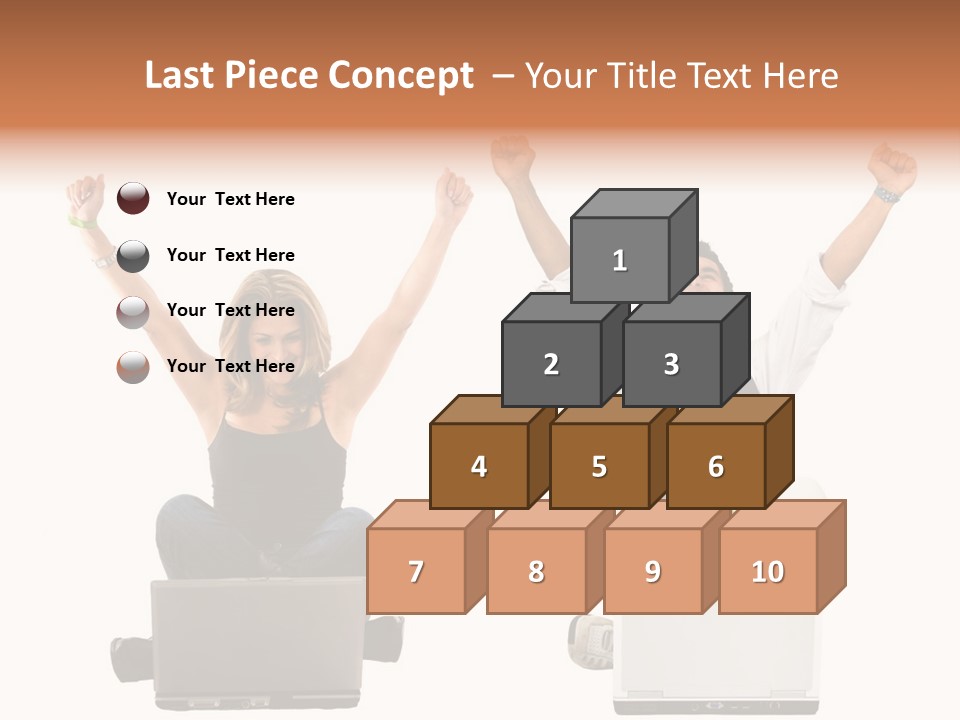 A Man And A Woman Sitting On A Laptop PowerPoint Template