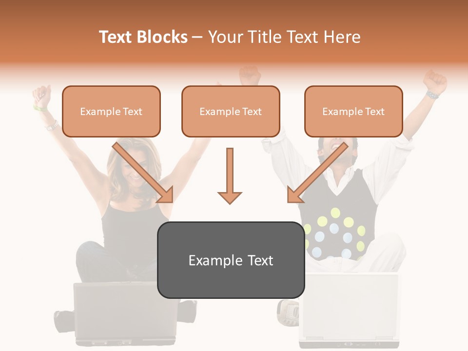 A Man And A Woman Sitting On A Laptop PowerPoint Template