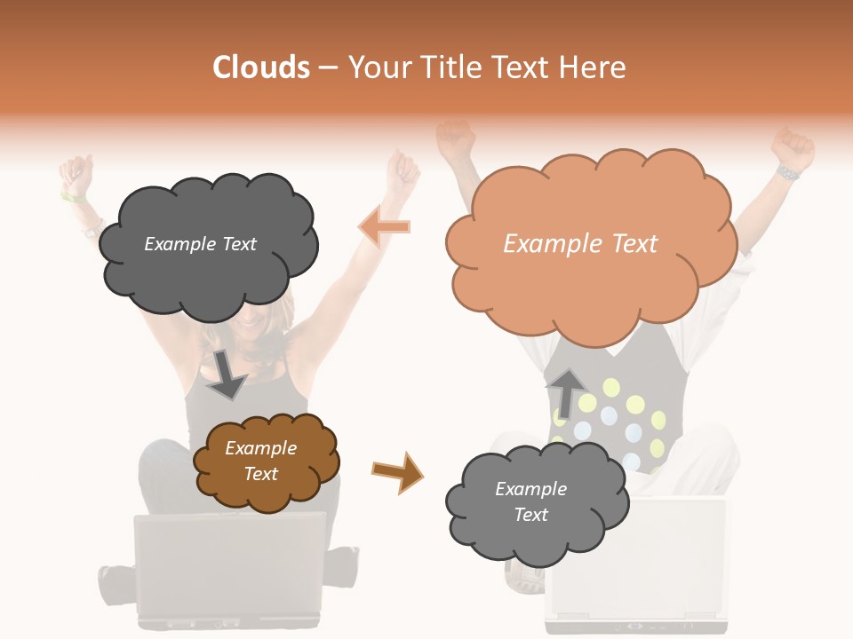 A Man And A Woman Sitting On A Laptop PowerPoint Template