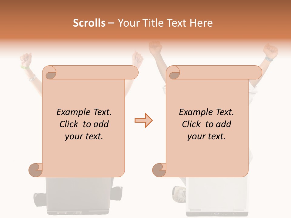 A Man And A Woman Sitting On A Laptop PowerPoint Template