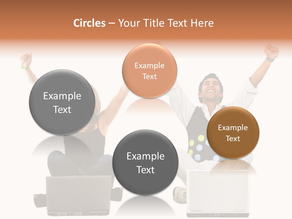 A Man And A Woman Sitting On A Laptop PowerPoint Template