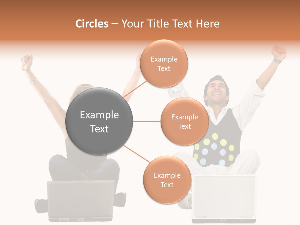 A Man And A Woman Sitting On A Laptop PowerPoint Template